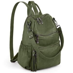4334 Backpack Purse Leather Vegan Fashion Designer Rucksack Convertible